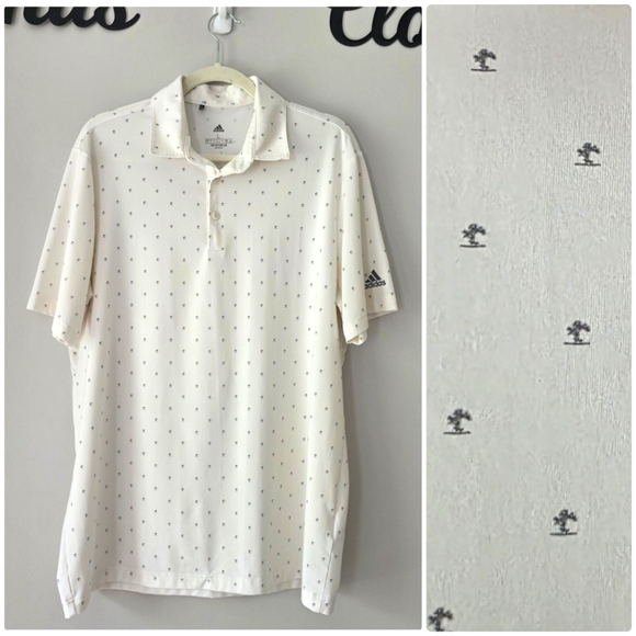 Adidas Primegreen Men's White Polo‎ Shirt Size Large - Picture 1 of 10